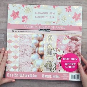 Recollections Sugarblush 12x12 Paper Pad 35 Sheets Christmas Scrapbook Craft